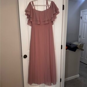 Elegant Gardenia Colored Bridesmaid/Formal/ Wedding Guest Maxi Dress Sz 12